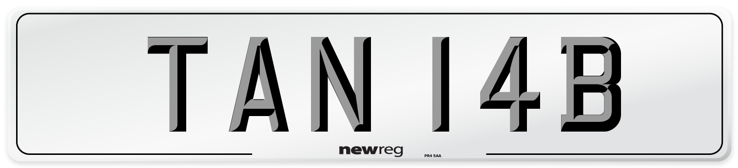 TAN 14B Number Plate from New Reg